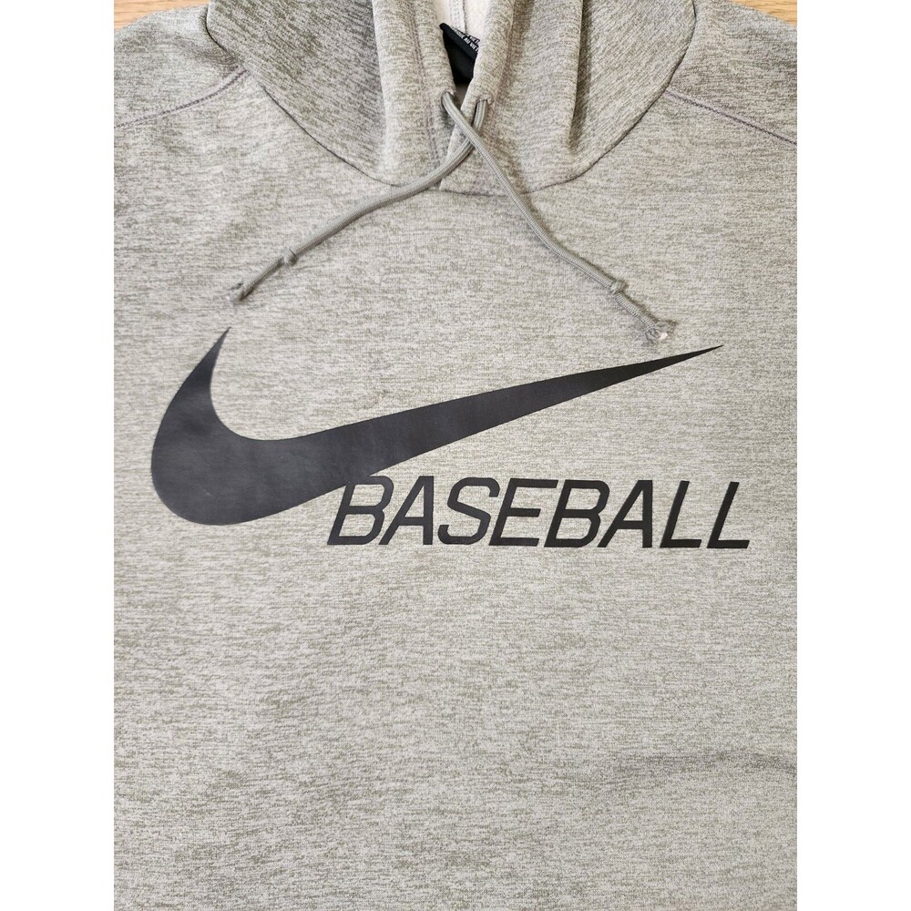 Nike Baseball hoodie Sweatshirt Mens L Fleece DRI-FIT Graphic Check Logo READ - Picture 2 of 8